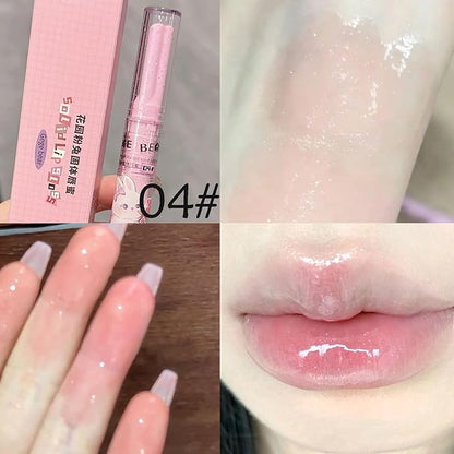 3 Colors Jelly Lipstick Gift Set, Tinted Heart Shape Lip Stain Lip Gloss, Mirror Hydrating Jelly Love Lipstick, Moisturizing Tinted Lip Balm, Vivid Color Glossy Lip Makeup for Girls (B)
