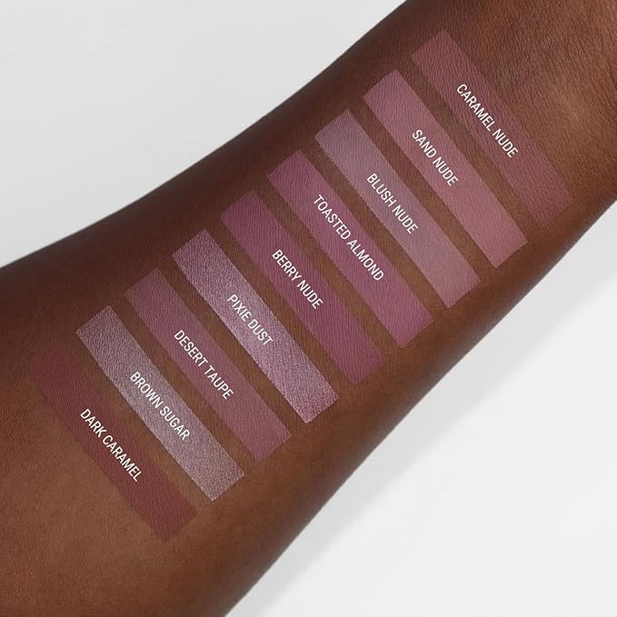 Aromi Matte Liquid Lipstick | Long-Lasting, Waterproof, Smear, Smudge + Transfer Proof, Dusty Rose Lip Color, Nude Shade, Vegan Makeup (Berry Nude)