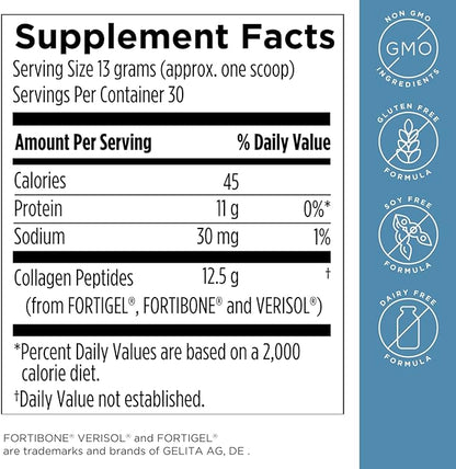 Designs for Health Whole Body Collagen Powder - Hydrolyzed Collagen Peptides Powder for Skin, Joint + Bone Health - Fortigel, Fortibone & Verisol Collagen for Women & Men, Unflavored (30 Servings)