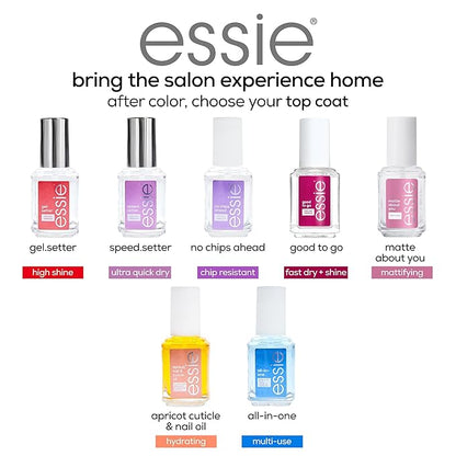 essie Nail Care, 8-Free Vegan, All In One Base Coat and Top Coat, strength and shine nail polish, 0.46 fl oz