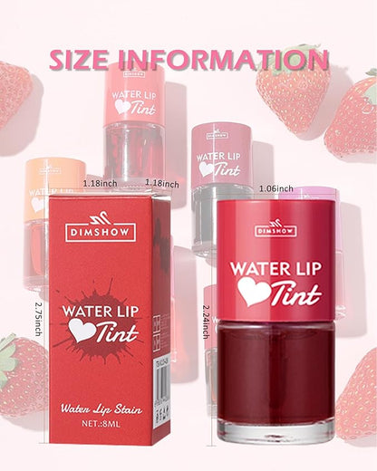 2 Colors Lip Tint Stain Set, Watery Tint Lip Gloss Long Lasting Waterproof Non-Stick Cup, Korean Lip Tint Glossy Lip Stain Mini Liquid Lipstick, Matte Velvet Tinta Para Labios Multi-use Lip Cheek Tint