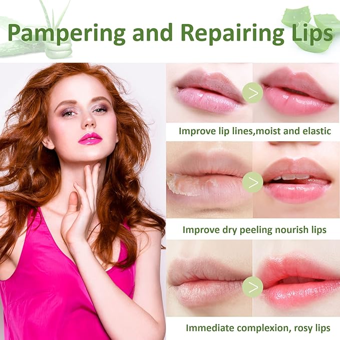 Aloe Jelly Lipstick,Long Wear Nourishing Lip stick,Waterproof Moisturizing Color Changing Lip Balm Lipstick,Lip Gloss,Magic Temp Color Change Matte Lip Gloss Makeup