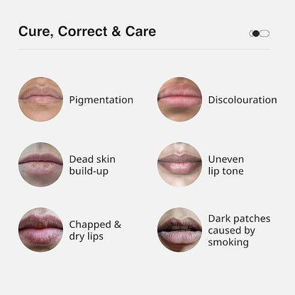 Lightening Lip Scrub for Men and Women | Exfoliate & Brighten with Walnut Shell Powder, Beetroot & Squalane | Lip Scrub for Dark Lips to Lighten Pink