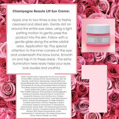 Consult Beaute - Champagne Beaute Lift - 3 Piece Firming Face, Neck & Eye Set - Lift, Firm and Rejuvenate Slack, Sagging Skin - Hydrating Moisture Cream and Serum - Niacinamide - Peptide Complex