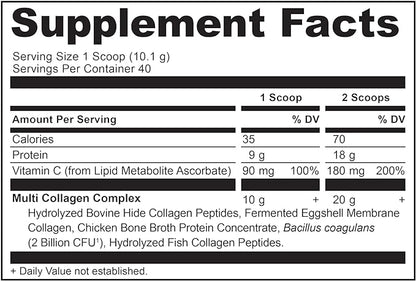 Ancient Nutrition Collagen Peptides Powder, Multi Collagen Protein, Women & Men, Vitamin C, Probiotics, Hydrolyzed Collagen, Supports Skin, Joints, Gut Health, Unflavored, 40 Servings