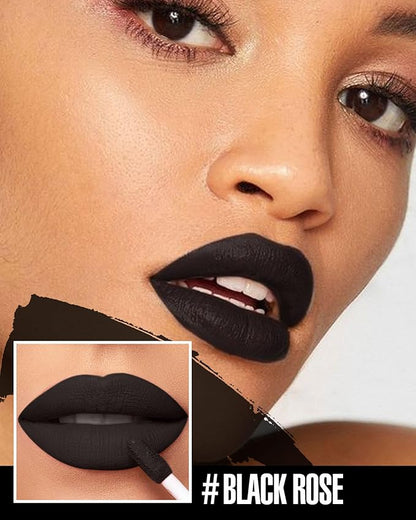 Black Lipstick Matte, Dark Black Liquid Lipstick Long Long