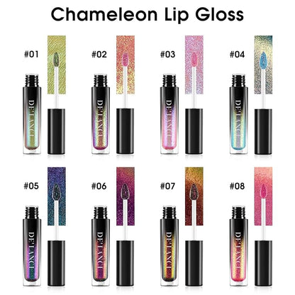 Chameleon Liquid Lipstick Red Green Color,Shimmer Metallic Colourful Lip Gloss for Women Girls Lips Makeup Gift,Hydrating Waterproof and Long Lasting Lip Stick Shiny,Talc-Free,#7