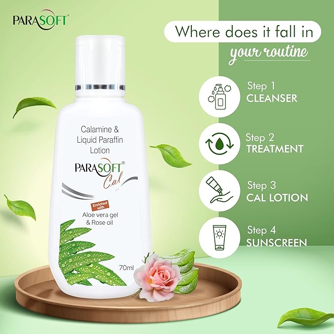 Cal Body Moisturizing Lotion With Calamine, Aloevera And Rose Oil | Soothing Restoring Moisturizer | Relief Irritating Rashes Burns | Non-sticky Formulation For All Type Skin - 70 ml