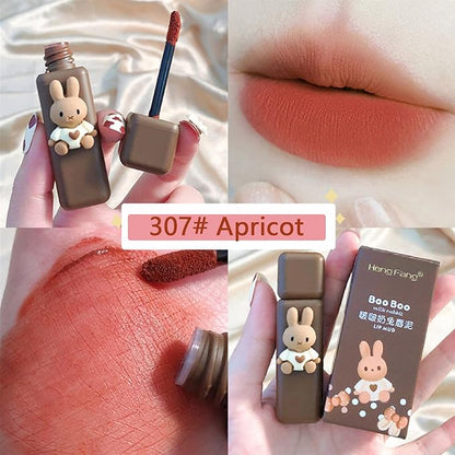 4pcs Bunny Rabbit Flavor Lip Gloss Set for Lips & Cheeks, 4 Colors Matte Velvet Mousse Liquid Lipstick, Soft Lightweight Smooth Lip Mud, Long Lasting Waterproof Lip Makeup Kit