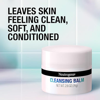 Neutrogena Makeup Melting Cleansing Balm, Face Cleansing Balm to Gently Melt Away Dirt, Oil, Makeup & Waterproof Mascara Leaving Skin Soft & Conditioned, Fragrance- & Paraben-Free, 2.6 oz