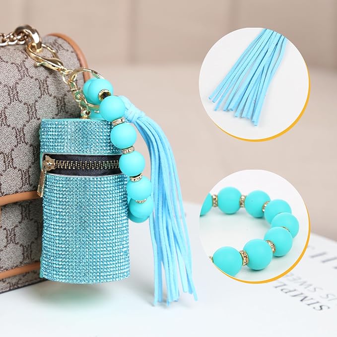 Lipstick Keychain, Leather Diamond Lip Gloss Holder, Stylish Gloss