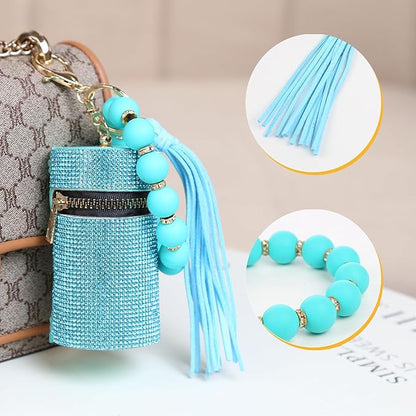 Lipstick Keychain, Leather Diamond Lip Gloss Holder, Stylish Gloss