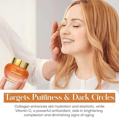 Collagen & Vitamin C Eye Cream - Hydrates, Reduces Puffiness & Dark Circles - Dermatologist Tested, Korean Skin Care for All Skin Types - 1.0 Fl. Oz