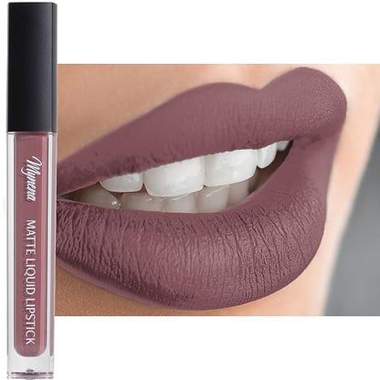 Mynena Rosy Nude Long-Lasting Matte Liquid Lipstick | Intense Color, Smudge-Proof & Waterproof | Comfortable, Hydrating Shea Butter | Vegan & Cruelty-Free | Eve