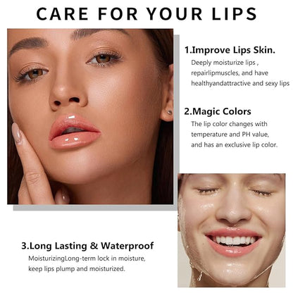 Hydrating Lipstick Color Changing，Moisturizing Lip Balm,Lip Care Products Dry Lips Long-Lasting Fruit Flavoured Lipstick