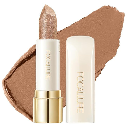 FOCALLURE Moisturizing Shiny Lipstick,Pearl Shimmery Finish,Hydrating Tinted Lip