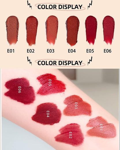 Velvet Lip Mud Tinted, Matte Lip Cream Lip Gloss, Velvet Matte Finish, Blendable High-Pigmentation Silky Creamy Texture, Lightweight, Soft, Moisturizing, Korean Lipstick Makeup Gift for Women Girl-#05