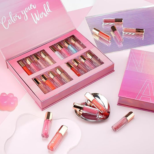 Color Nymph 16 PCS Lip Glosses Collection, Shimmery