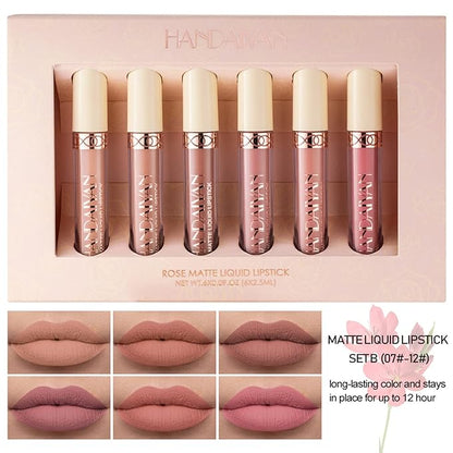 6PCS Matte Liquid Lipstick Sets,Nude Lip Stain,Lasting Waterproof Stain,Lasting