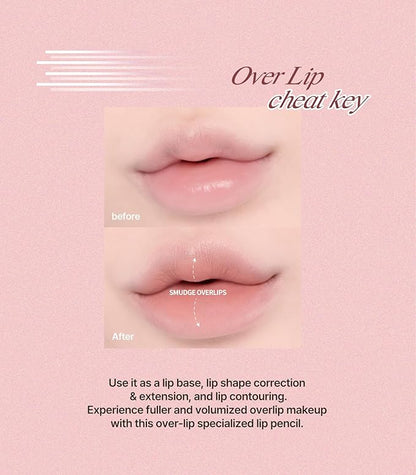 Heart Percent Dote On Mood Overlip Pencil & Stain Duo Set, Long-Lasting Creamy Lip Crayon & Pure Glow Tint Dewy Moisturizing Liquid Lipstick, #GirlCore Overlip Set