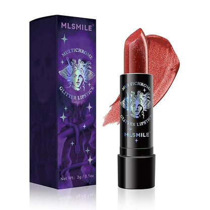Glitter Lipstick, Pearlized Shimmering Metallic Lip Color, Moisturizing Glitter