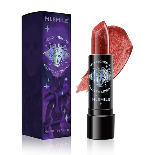 Glitter Lipstick, Pearlized Shimmering Metallic Lip Color, Moisturizing Glitter