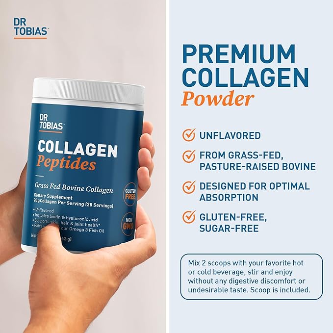 Dr. Tobias Vegan Omega 3 Algae Oil and Collagen Peptides Powder, Overall Health, Gut & Immune Support Plus Beauty & Vitality Bundle, Non-GMO