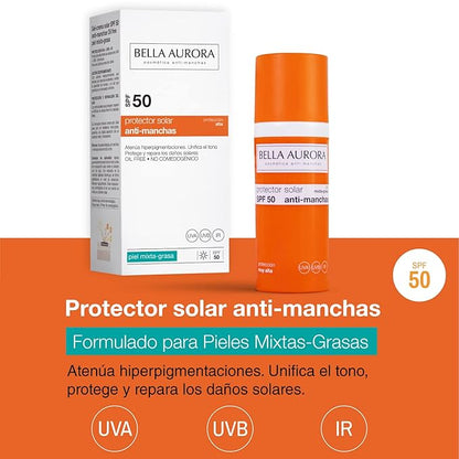 BELLA AURORA GEL SOLAR SPF 50 ANTIMANCAS PIEL MIXTA-GRASA