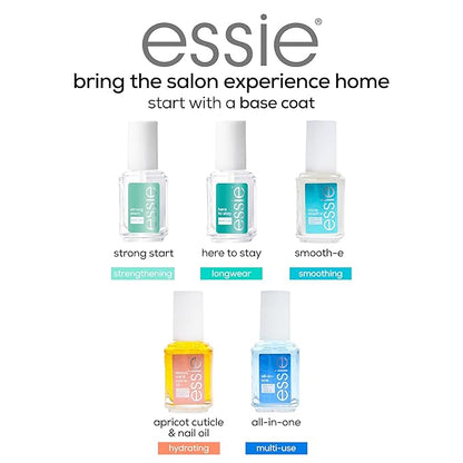 essie Nail Care, 8-Free Vegan, All In One Base Coat and Top Coat, strength and shine nail polish, 0.46 fl oz