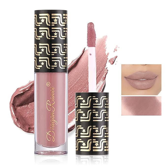 Halloween Dark Matte Liquid Lipstick for Women, Long Lasting Waterproof Lip Gloss, Face Body Painting, Vivid Vampire Lip Stain for Masquerade, Party Goth Makeup, Cosplay (#08 Nude Pink)