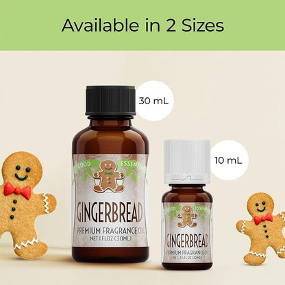 Good Essential Professional Gingerbread Fragrance Oil 1 fl oz (30ml) for Diffusers, Candles, Soaps, Lotions, Perfume, Candle & Soap Making Fragrance Oil