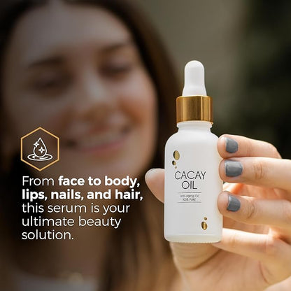 Cacay Pure Anti-Aging Oil – Natural Retinol Cacay Oil for Face, Hair, and Body | Organic Vitamin E Oil for Lip & Cuticle Care | Organic Face & Skin Oil Therapy (Cacay Oil + Spa Headband)