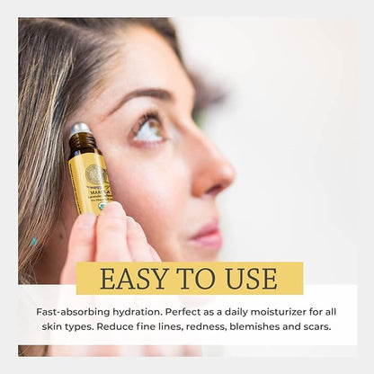 Silk Road Organic Marula Seed & Lavender Essential Oil, 100% Pure USDA Certified Aromatherapy, Deep Hydration for Face, Body, Lips, Hair, Nails - 10 ml Roller