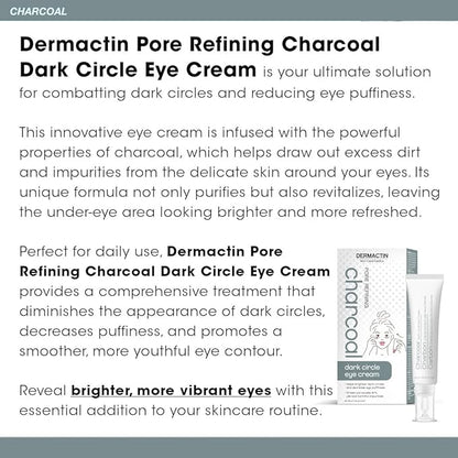 Skin Care Basics Pore Refining Charcoal Dark Circle Eye Cream 2 oz. - Eye Cream for Dark Circles, Eye Puffiness - Dark Circles Under Eye Treatment
