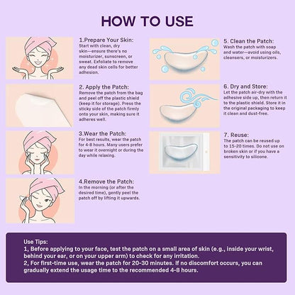 ACADA Anti Wrinkle Patches Reusable Silicone Face Patches for Wrinkles, Facial Wrinkle Patches for Forehead, Eyes, Mouth and Neck(Gel Patches 6pcs)