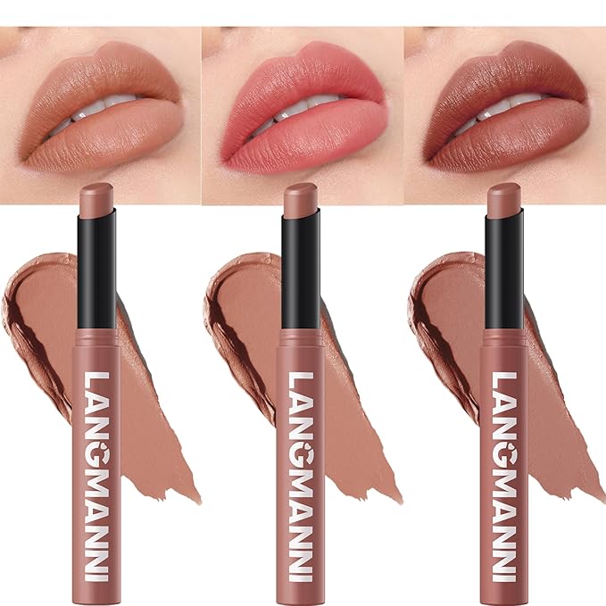 Jolilab 3 Pcs Velvet Matte Lipstick Nude Matte Lipstick