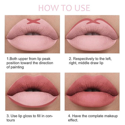 6Pcs Matte Lip Liner/Lipstick Set,Nude Matte Lip Liner Longwear