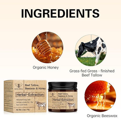 Beef Tallow Beeswax and Honey,2PCS