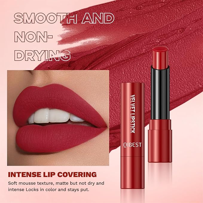 5Pcs Velvet Matte Nude Lipstick Set - Long-lasting Long-lasting