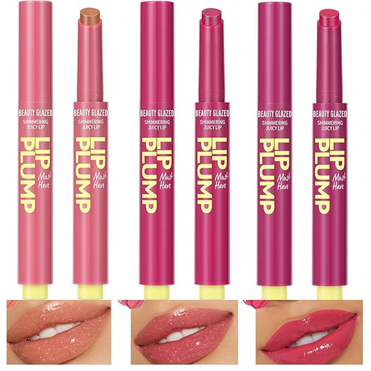 3PCS Beauty Glazed Juicy Lip Oil Slick Click Glazed