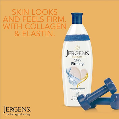 Jergens Skin Firming Body Lotion for Dry to Extra Dry Skin, Skin Tightening Cream with Collagen and Elastin, Dermatologist Tested, Hydralucence Blend Formula, 16.8 Oz