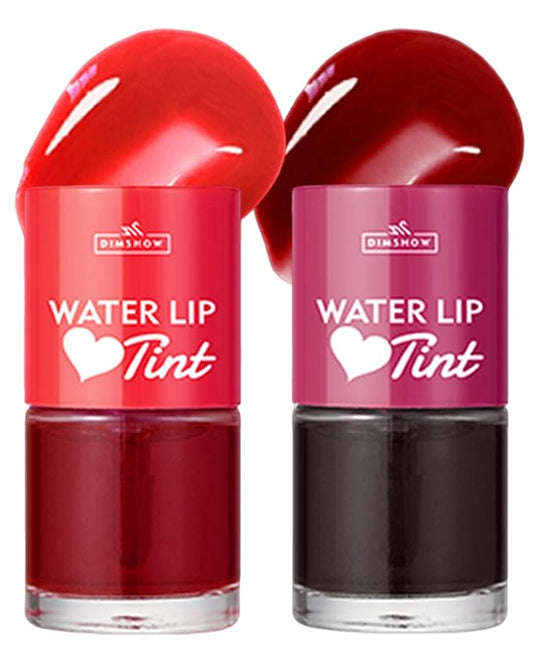 2 Colors Lip Tint Stain Set, Watery Tint Lip Gloss Long Lasting Waterproof Non-Stick Cup, Korean Lip Tint Glossy Lip Stain Mini Liquid Lipstick, Matte Velvet Tinta Para Labios Multi-use Lip Cheek Tint