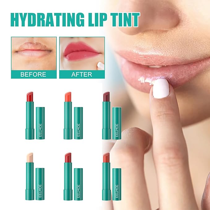 Lip Tint Hydrating, Sheer Strength Hydrating Lip Tint, Tinted Lip Balm Powerful Moisturizing Water Lipstick, Non-Sticky & Long Lasting (#Muted Rose)