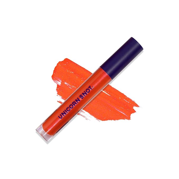 Unicorn Snot Liquid Metal Lip Paint - Metallic Lip Gloss - Non-drying, Long-lasting Liquid Lipstick, Intense Pigment Lip Color with Metallic Shimmer - Vegan, Cruelty-Free Lip Makeup, Bright Red (Lava)