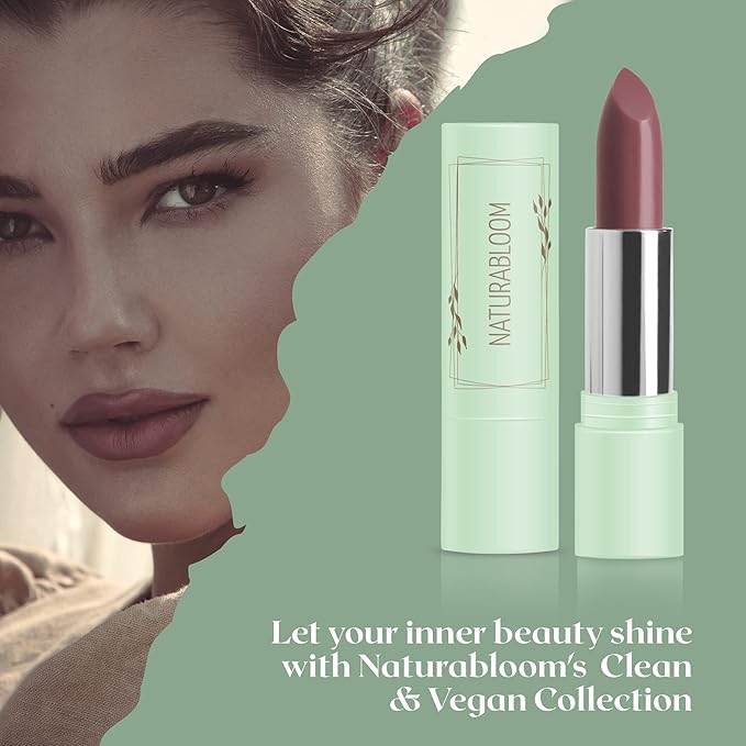 Vegan Lipstick (Dusty Rose) - Sensational One-Stroke Long Lasting Lipstick from Natural Oils & Butters Full-Coverage Lip Color w/Shea Butter & Coconut Extact - Premium Hydrating Lipsticks