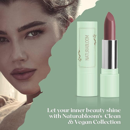 Vegan Lipstick (Dusty Rose) - Sensational One-Stroke Long Lasting Lipstick from Natural Oils & Butters Full-Coverage Lip Color w/Shea Butter & Coconut Extact - Premium Hydrating Lipsticks