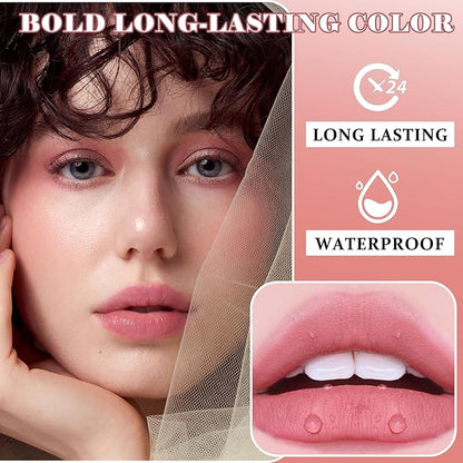 AWCCXMYM 3Pcs Matte Lipstick Nude Lip Stick Velvet Lip Stain Lightweight Long Lasting Waterproof Non-Stick Cup Not Fade Lip Gloss Set Makeup For Women