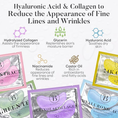 Variety Under Eye Patches (30 Pairs) Under Eye Patches for Dark Circles, Under Eye Patches for Puffy Eyes and Dark Circles, Eye Masks Bulk, Eye Care, Puffy Eyes Treatment, Under Eye Mask