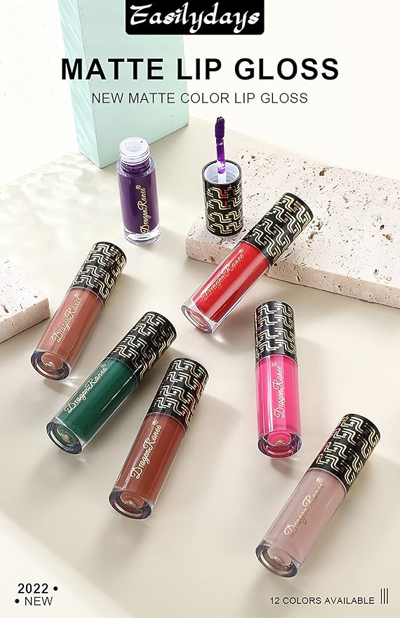 Halloween Dark Matte Liquid Lipstick for Women, Long Lasting Waterproof Lip Gloss, Face Body Painting, Vivid Vampire Lip Stain for Masquerade, Party Goth Makeup, Cosplay (#08 Nude Pink)