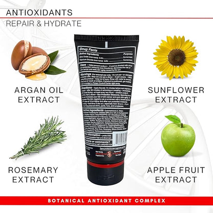 Ultimate Shield All-Day Protection Mineral Sunscreen with Antioxidants | SPF 50 | 80 Minute Water Resistant | Face and Body | Reef Safe | Botanical Antioxidant Complex